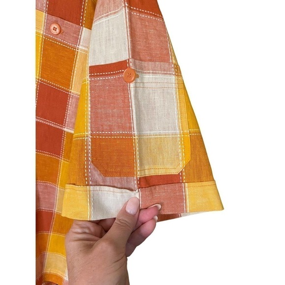 Hip Hop History Linen Button Front Shirt Men’s 2XL Streetwear Check Summer Style - Picture 5 of 8